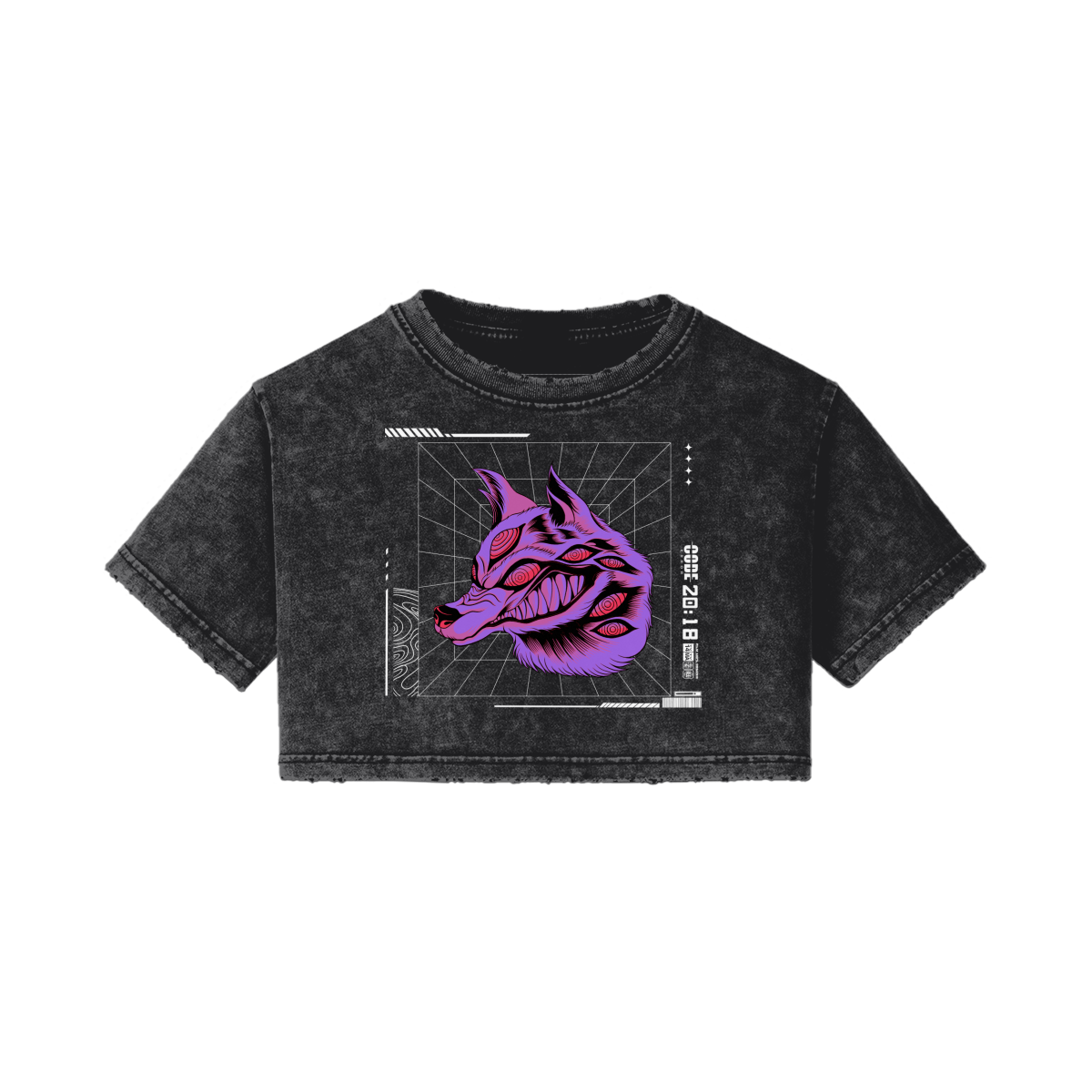 &quot;Fox Devil&quot; Crop Tee - nekoban